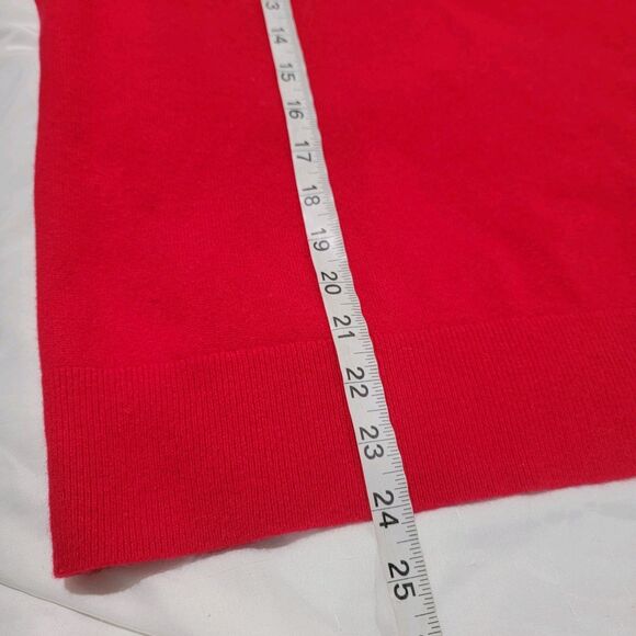 Lands End Womens Cashmere Sweater Size Large Red Turtleneck Soft Cozy - Picture 7 of 8
